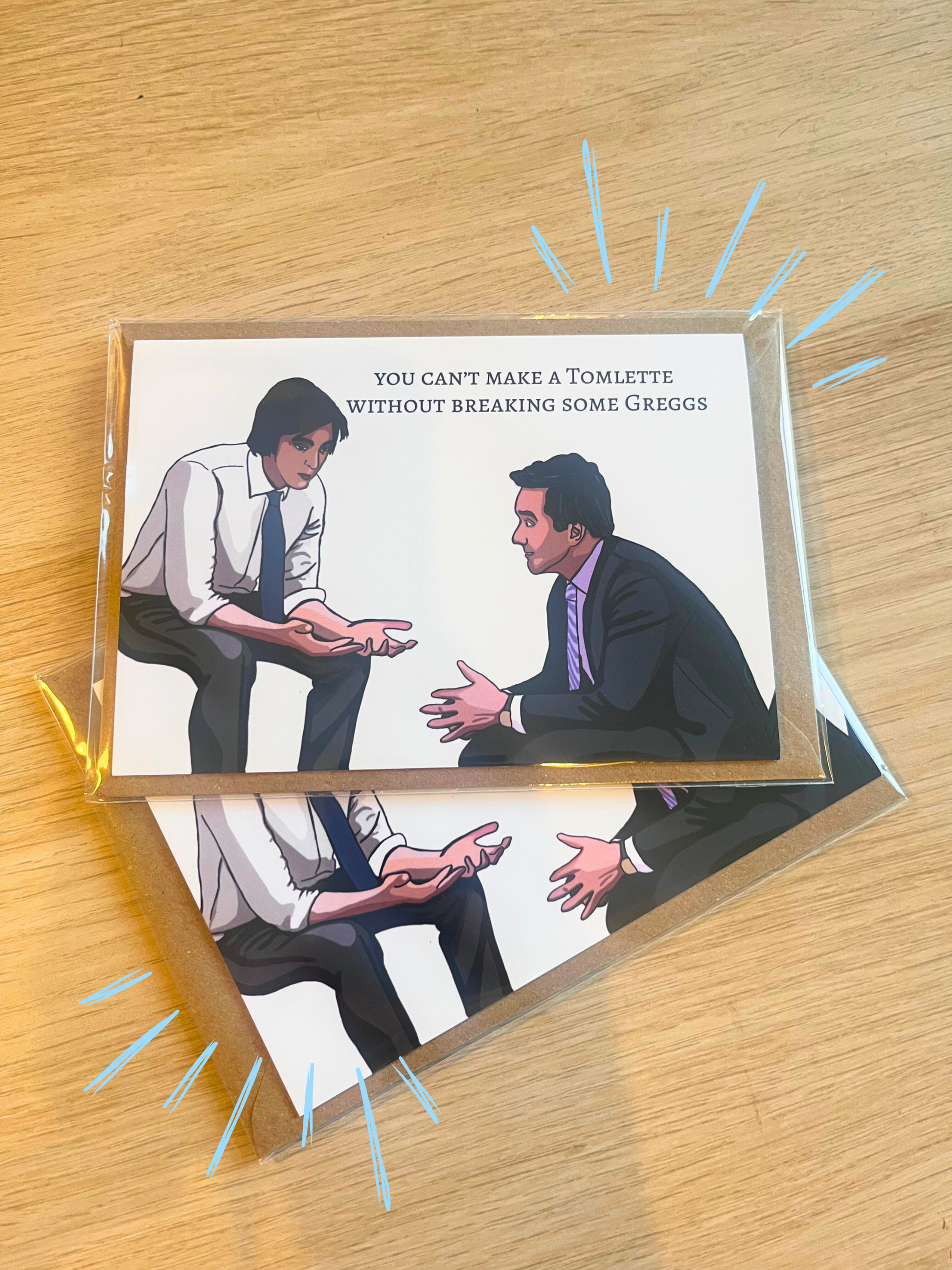 Succession Tom and Greg Card | You Can’t Make a Tomlette | Funny Blank Greeting