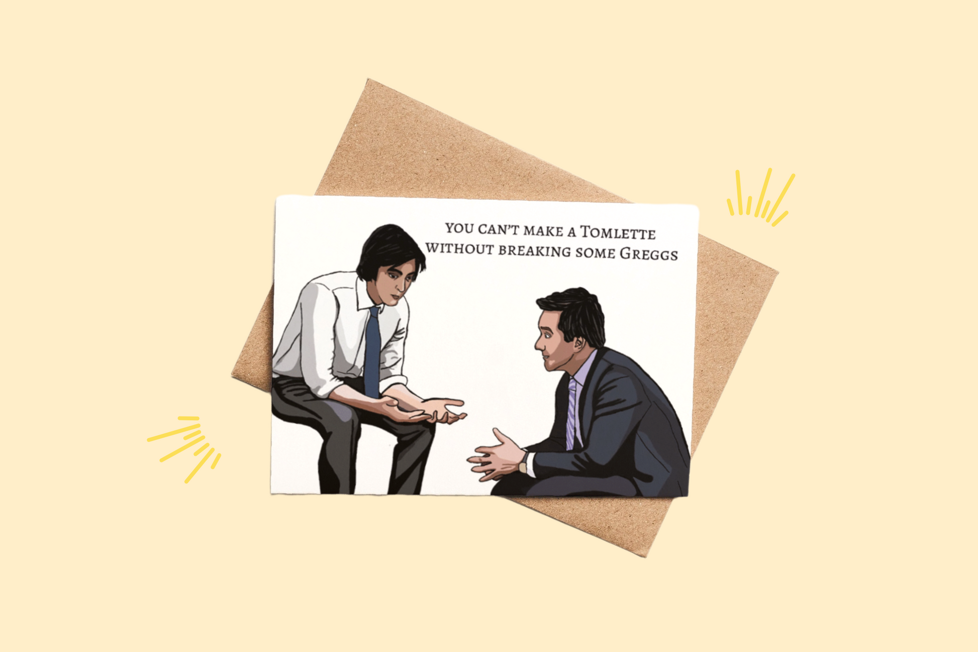 Succession Tom and Greg Card | You Can’t Make a Tomlette | Funny Blank Greeting